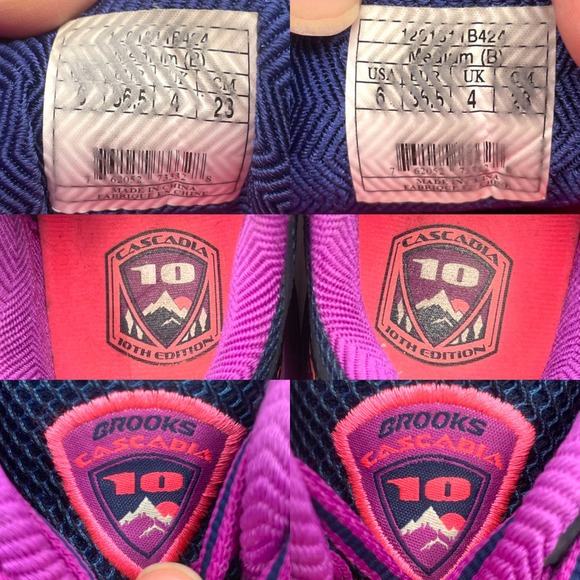 Brooks Cascadia 10 Purple Gray Fabric Mesh Lace Up Trail Running Sneakers 6 - Picture 9 of 9